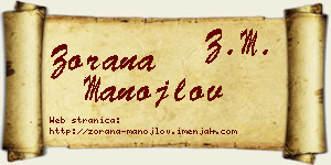 Zorana Manojlov vizit kartica